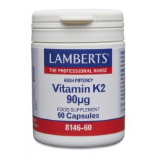 Lamberts uztura bagātinātājs Augstas iedarbības K2 vitamīns 90µg, 60kaps.